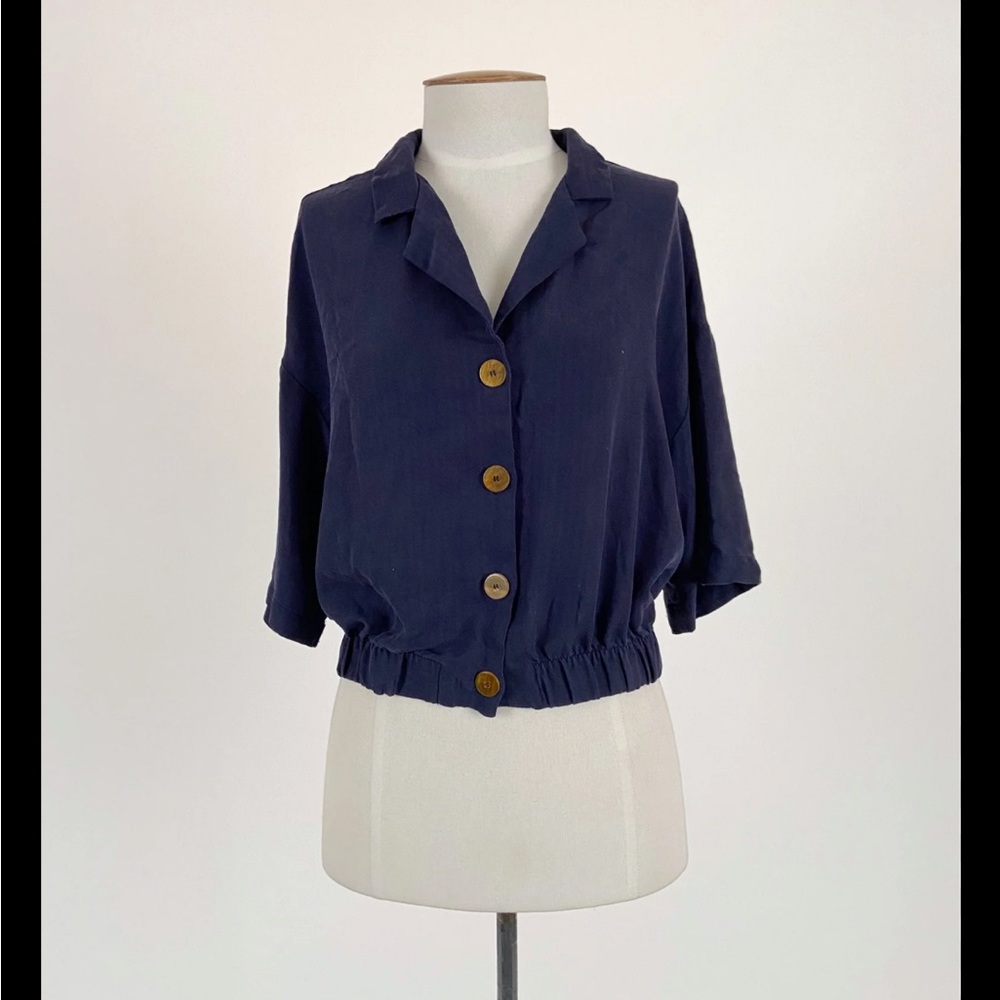 Zara Collared Button Up Resort Top